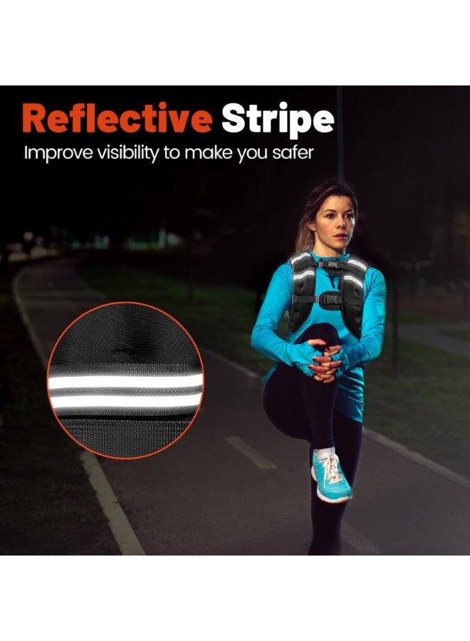 كيل › سترة موزونة 3 كجم/5 كجم/8 كجم للنساء والرجال، مع شريط عاكس وأحزمة مزدوجة قابلة للتعديل سترات موزونة لتدريب القوة والجري والركض والتمارين الهوائية وفقدان الوزن - Image 3